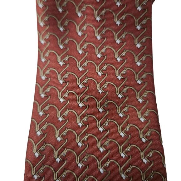 Hermes Paris 877 PA Genuine Vintage Red Silk Tie‎ - Picture 2 of 5